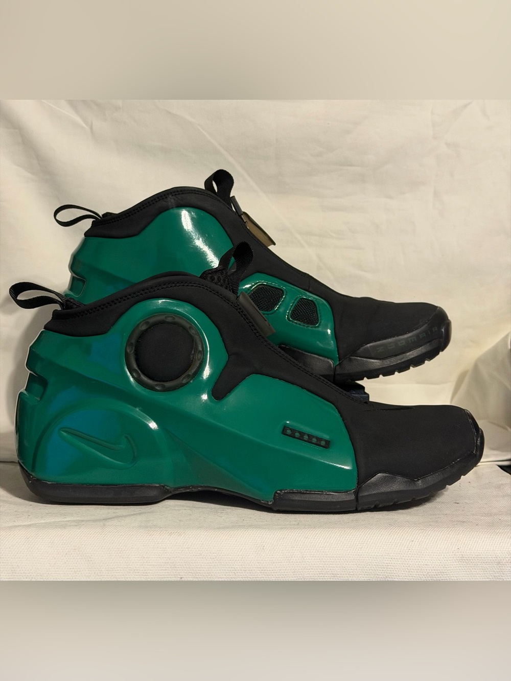 NIKE Air Flightposite 2 Clover Sz 8 Foamposite Black Electric Green CD7399-001